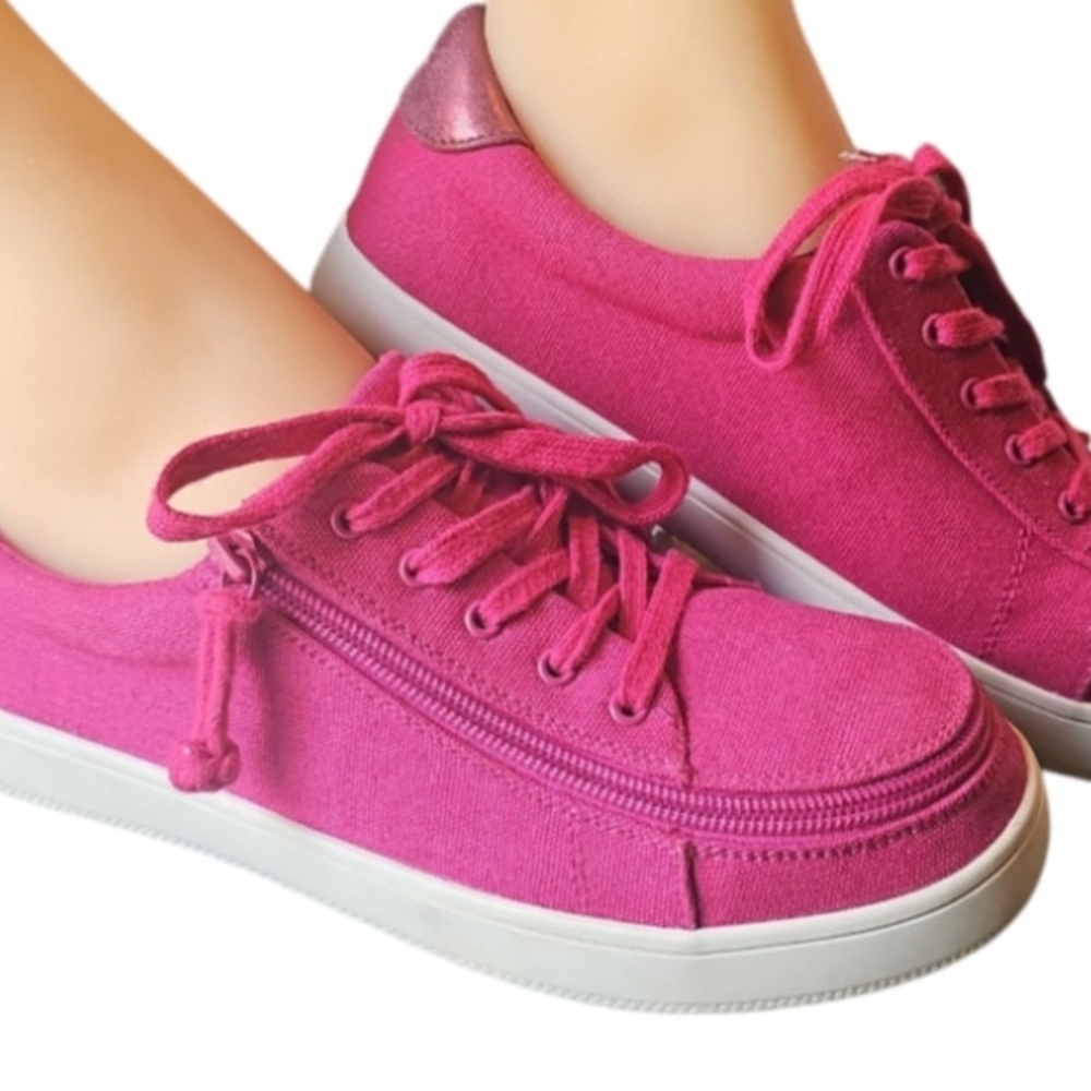 Billy Reid Pink Canvas Sneakers with Lace-Up Design